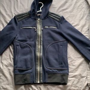 Zara dark blue zip up fancy hoodie. Size M
